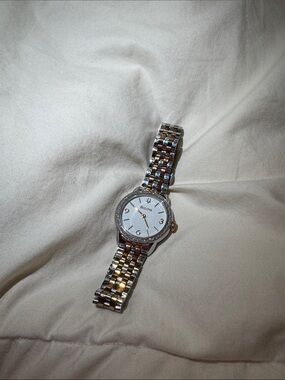 Bulova 98R182 Two-Tone Bracelet Watch — Silver & Gold Womens